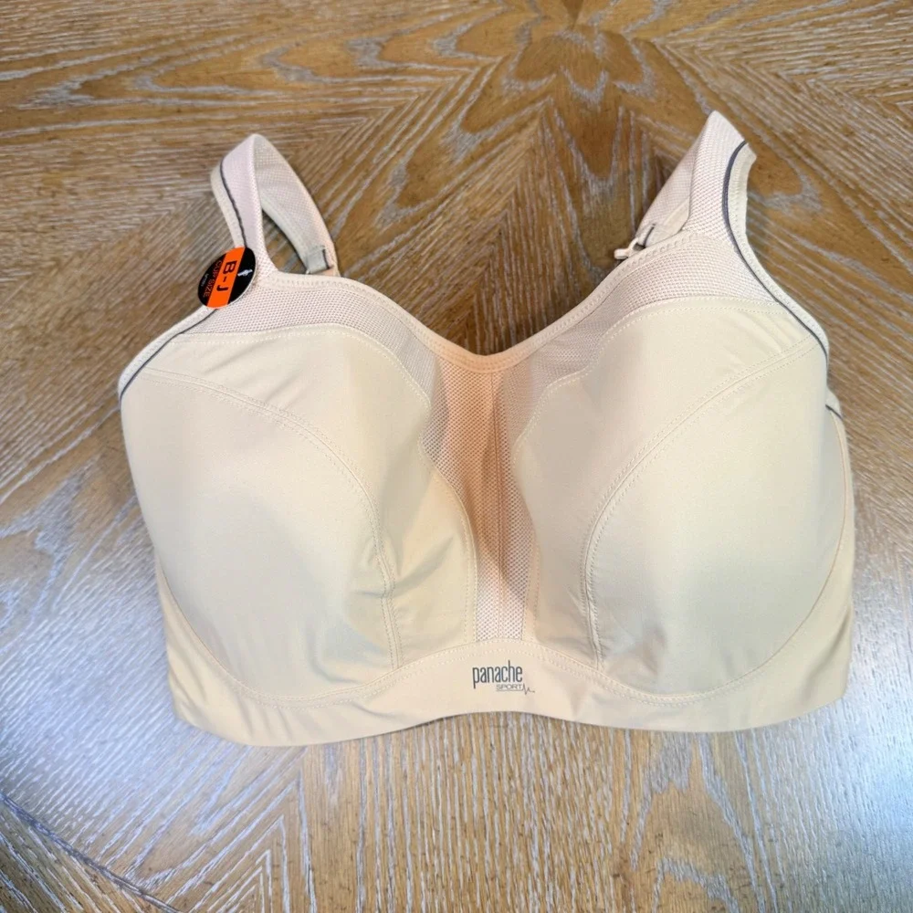 Panache NEW Power 021 Underwire High Impact Sports Bra Size 34GG / 34J Nude Tan